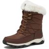 Lands’ End Expedition Waterproof Insulated Womens Snow Boots, Lace Up or Slip On Winter Boots for Women, Medium or Wide Width Sizes 6 to 11, Black, Brown, Blue, White or Grey Winter Shoes(Medium Brown Max)