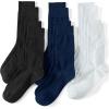 Lands’ End Men’s Cotton Crew Sock 6-Pack(White/Black/Navy Pack)