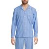 Lands’ End Men’s Essential Pajama Shirt(Muted Cobalt Blue/White Stripe)