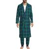 Lands’ End Men’s Flannel Sleepwear Robe(Light Emerald Blackwatch)