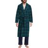 Lands’ End Men’s Fleece Robe(Light Emerald Blackwatch)