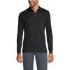 Lands’ End Men’s Long Sleeve American-Grown Supima Cotton Polo Shirt with Pocket(Black)