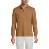 Lands’ End Men’s Long Sleeve American-Grown Supima Cotton Polo Shirt with Pocket(Canyon Camel Heather)