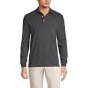 Lands’ End Men’s Long Sleeve American-Grown Supima Cotton Polo Shirt(Dark Charcoal Heather)