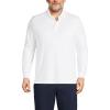 Lands’ End Men’s Long Sleeve American-Grown Supima Cotton Polo Shirt(White)