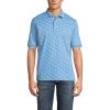 Lands’ End Men’s Short Sleeve American-Grown Supima Cotton Polo Shirt(Crisp Blue Heather Fish Print)