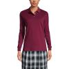 Lands’ End School Uniform Kids Long Sleeve Interlock Polo Shirt(Burgundy)