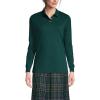 Lands’ End School Uniform Kids Long Sleeve Interlock Polo Shirt(Evergreen)