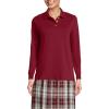 Lands’ End School Uniform Kids Long Sleeve Interlock Polo Shirt(Garnet)