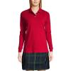 Lands’ End School Uniform Kids Long Sleeve Interlock Polo Shirt(Red)