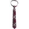Lands’ End School Uniform Kids Pre Tied Tie(Burgundy/Gray Plaid)