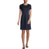 Lands’ End School Uniform Women’s Short Sleeve Ponte Dress(Classic Navy)