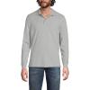 Lands’ End School Uniform Young Men’s Long Sleeve Mesh Polo Shirt(Gray Heather)