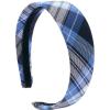 Lands’ End Uniform Girls Wide Headband Classic Navy One Size(Clear Blue Plaid)