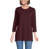 Lands’ End Women’s 3/4 Sleeve Supima Cotton Crewneck Tunic(Lush Burgundy)