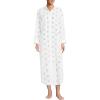 Lands’ End Women’s Eyelet Button Down Maxi Cover-up Dress(White)