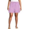 Lands’ End Women’s Linen High Rise Pull On 7″ Shorts(Wild Lilac)