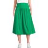 Lands’ End Women’s Poplin Drop Waist Midi Skirt(Vibrant Clover)