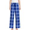 Lands’ End Women’s Print Flannel Pajama Pants(Clear Blue Sky/Lapis Plaid)