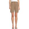 Lands’ End Women’s Stretch Poly Rayon High Rise Pleated 10″ Shorts(Rich Camel)