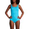 Lands’ End Women’s Tummy Control Chlorine Resistant Scoop Neck Soft Cup Tugless Sporty One Piece Swimsuit(Turquoise)