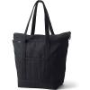 Lands’ End Zip Top Long Handle Canvas Tote Bag(Black/Black)