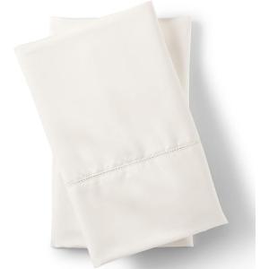 Lands’ End 700 Solid Pillowcases Pale Flax King(Ivory)