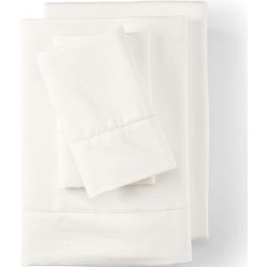 Lands’ End 700 Solid Sheet Set Ivory Twin(Ivory)