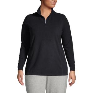 Lands’ End Anyweather Fleece Quarter Zip Pullover(Black)