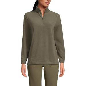 Lands’ End Anyweather Fleece Quarter Zip Pullover(Forest Moss)