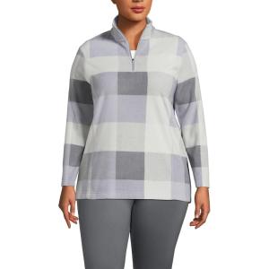 Lands’ End Anyweather Fleece Quarter Zip Pullover(Grey)