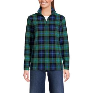 Lands’ End Anyweather Fleece Quarter Zip Pullover(Navy/Green Blackwatch)