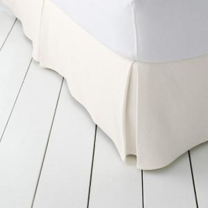 Lands’ End Basketweave Matelasse Bedskirt Ivory Twin(Ivory)