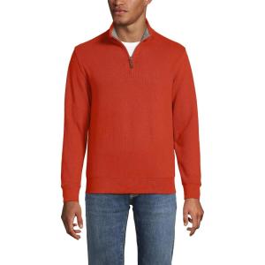 Lands’ End Bedford Rib Quarter Zip Pullover Sweater(Bourbon)