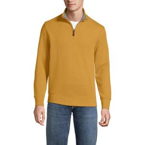 Lands’ End Bedford Rib Quarter Zip Pullover Sweater(Dijon Gold)