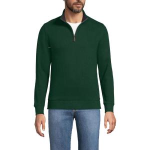 Lands’ End Bedford Rib Quarter Zip Pullover Sweater(Pine Valley)