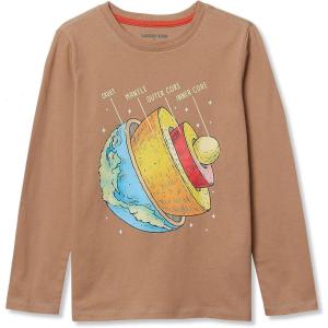 Lands’ End Boys Graphic T Shirt(Dark Khaki Earth Layers)