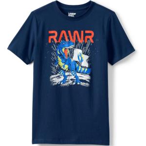 Lands’ End Boys Graphic T Shirt(Deep Sea Navy Dino)