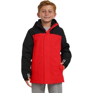 Lands’ End Boys’ Squall Waterproof Fleece Lined Insulated Jacket(Fiery Red)