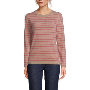 Lands’ End Cashmere Sweater(Vicuna Heather Rose Stripe)