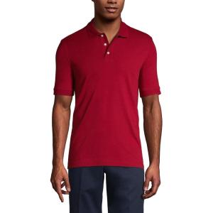 Lands’ End Essentials Men’s Long Sleeve All Day Comfort Polo Shirt – 100% Cotton Won’t Shrink Pill Fade(Garnet)