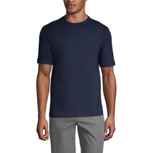 Lands’ End Essentials Men’s Short-Sleeve Soft Cotton T-Shirt – Relaxed Easy Fit(Classic Navy)