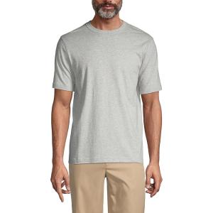 Lands’ End Essentials Men’s Short-Sleeve Soft Cotton T-Shirt – Relaxed Easy Fit(Gray Heather)