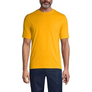 Lands’ End Essentials Men’s Short-Sleeve Soft Cotton T-Shirt – Relaxed Easy Fit(Racing Yellow)