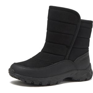 Lands’ End Expedition Warmest Waterproof No Tie Kids Snow Boots for Boys and Girls – Insulated Winter Fleece Lined Snow Boots Size 11 to 7 Little and Big Kid Shoes(Black)