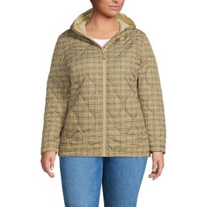 Lands’ End FeatherFree Insulated Jacket(Champagne/Rich Coffee Plaid)