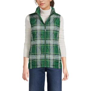 Lands’ End FeatherFree Insulated Vest(Light Emerald Plaid)