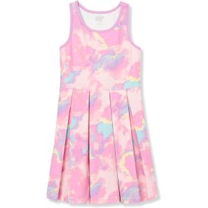 Lands’ End Girls Athletic Active Tank Top Dress(Pink Marble)