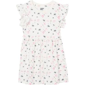 Lands’ End Girls Gathered Waist Tunic Top(Ivory Dragonfly)