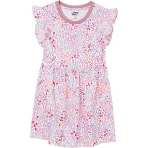 Lands’ End Girls Gathered Waist Tunic Top(Pink Garden)
